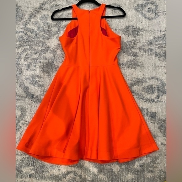 Elizabeth & JAMES RED/orange fit & flare skater dress size 4 - Picture 7 of 11